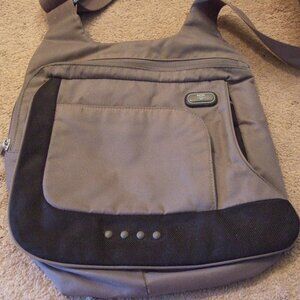 Tumi T-Tech Nylon Mckenna Crossbody Bag Grey & Black, Wide Adjustable Strap